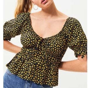 LA Hearts Detail Woven Top